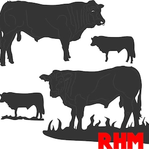 Bulls dxf svg files plasma cutting CNC laser metal art water jet milling router Instant Download bull cow farm designs pattern ready cut