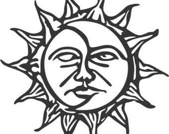 Sun and Moon DXF and SVG file for CNC plasma ~ metal art water jet laser