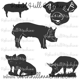 Pig collection DXF SVG files plasma cutting CNC laser metal art water jet milling router Instant Download farm