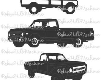 1970 Chevy Truck dxf svg files plasma cutting CNC laser metal art water jet milling router Instant Download car chevorlet vintage old