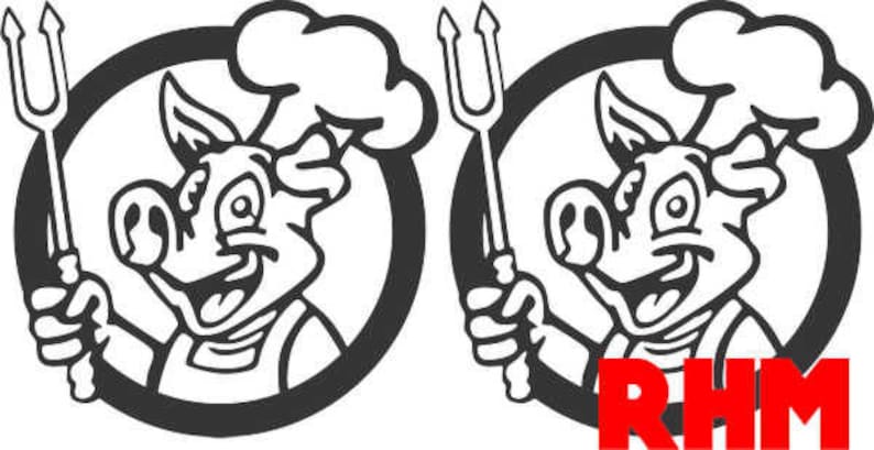 Download BBQ pig dxf svg files plasma cutting CNC laser metal art water | Etsy