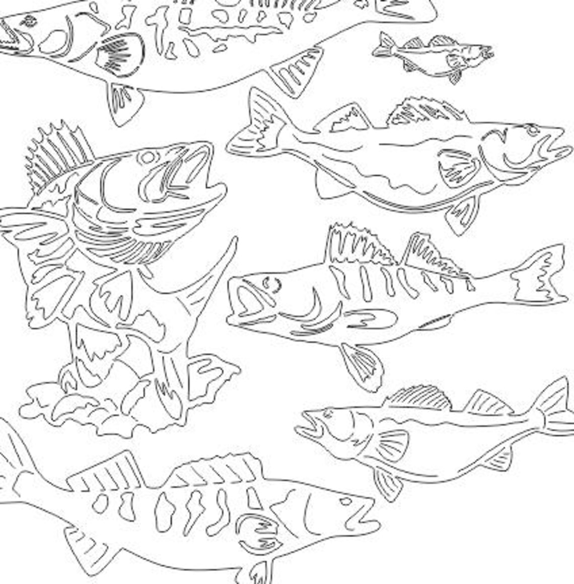 Download Walleye Fish dxf svg files plasma cutting CNC laser metal art | Etsy