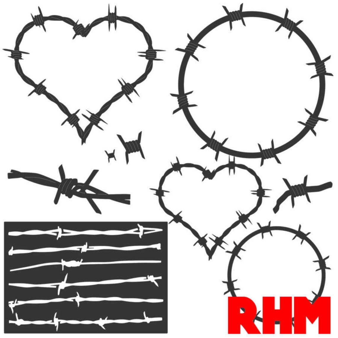 Barbed Wire Set dxf svg files plasma cutting CNC laser metal Etsy