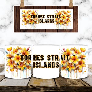 Kaffemuggdesign, 300 ml kaffemugg, sublimering, PNG, sublimeringsdesign, ursprungsbefolkning, första nationer, Torres Strait Islands, digital design