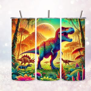 20oz Tumbler wrap, sublimation, png, Dinosaur, Dino, Rainbow, Dinosaur png, Dinosaur digital download, sublimation print