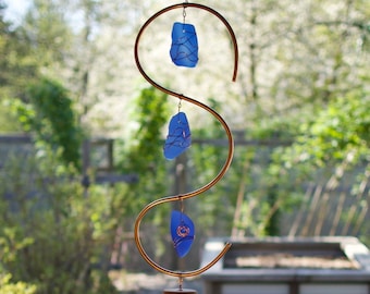 Wind Chime Copper Sea Glass Outdoor Large Windchimes