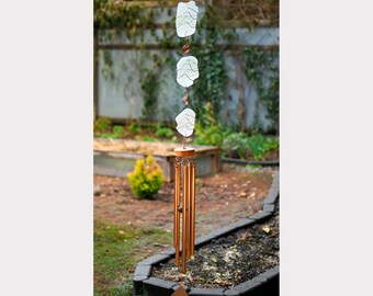 Wind Chime Pastel Sea Glass Large Copper Chimes Outdoor Windchimes