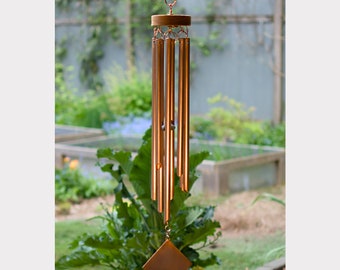 Carillon éolien en cuivre fabriqué à la main - 8 carillons sonores relaxants - Utilisation extérieure toute saison