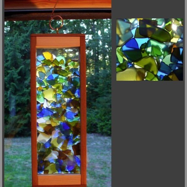 Suncatcher Beach Glass Stained Glass Cedar Copper