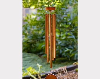 Handcrafted Large Copper Wind Chime with Soothing Tones - Personalized Engraving Included