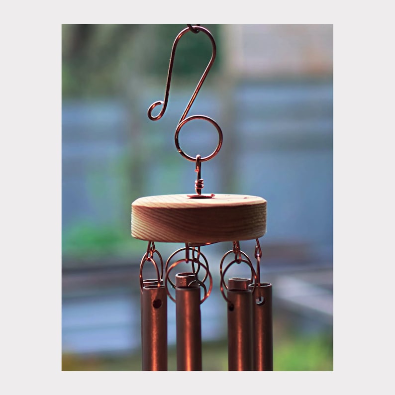 detail copper handmade hardware for a wind chime