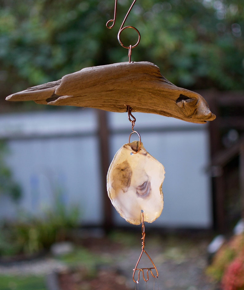 Wind Chime Driftwood Oyster Shell Outdoor Windchime | Etsy