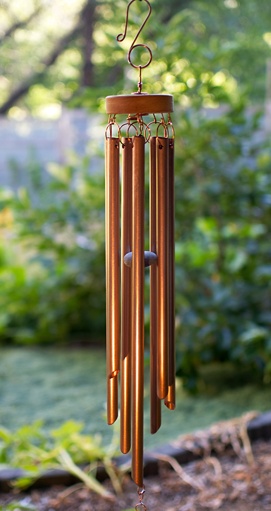 Wind Chime 7 Copper Chimes Handmade Anniversary Windchimes Etsy