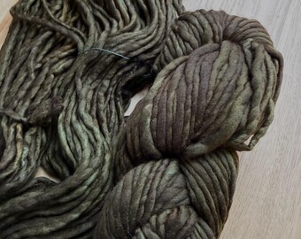 Malabrigo Rasta Olive Green Yarn – Super Bulky Merino Wool, Hand-Dyed