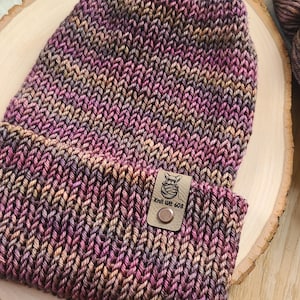 Merino wool knit beanie winter wool knit hat, Merino Wool (Illusion) women&#39;s winter hat, gift for her, 100% merino wool, handmade knit hat