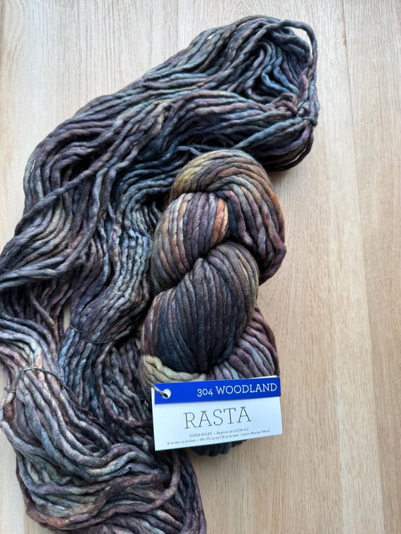 Malabrigo Rasta Super Bulky Merino Yarn – Hand-Dyed Woodland Colorway