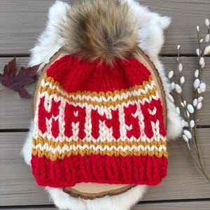 Gorro de invierno de Kansas City, gorro de lana de los Kansas City Chiefs