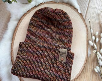 Merino wool beanie hat, winter hat Malabrigo wool (Piedras) mens winter hat women's winter beanie