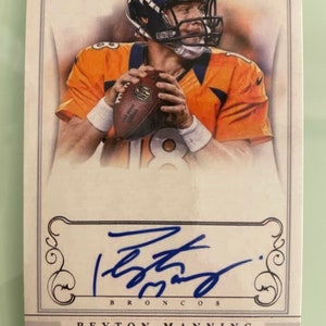 Peyton Manning Vintage Style RP Autograph Facsimile Football Card Denver Broncos