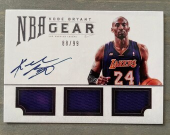 Kobe RP Autograph Facsimile Tripple Printed Patch NBA Card