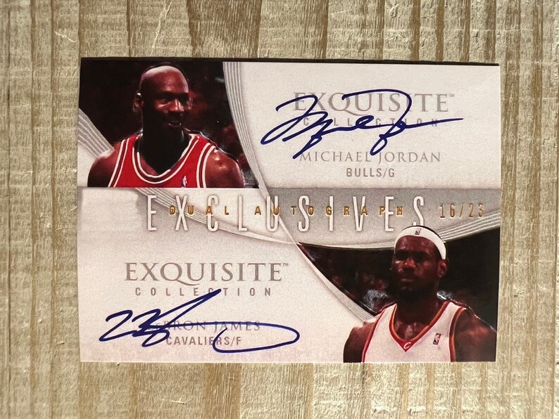 Michael Jordan & Lebron James Dual Signature RP Autograph Facsimile ...