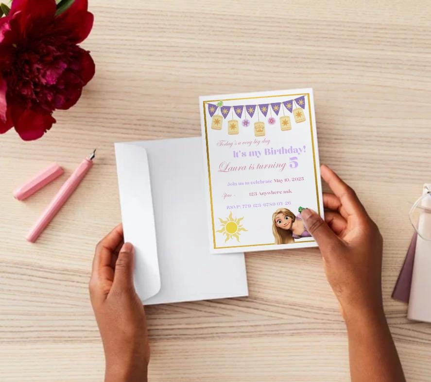 Editable Tangled Bithday Invitation - Etsy