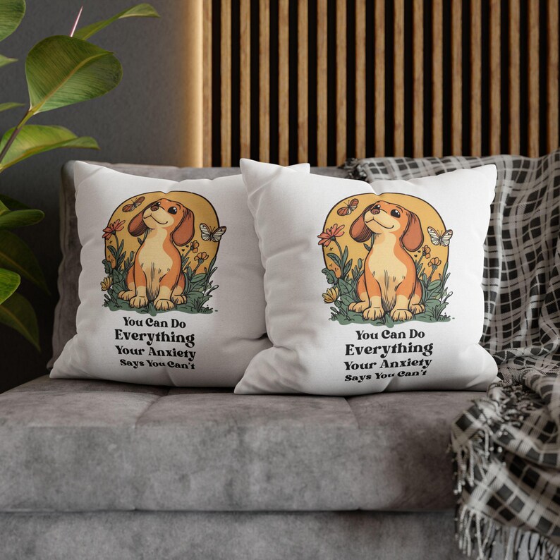 Cute Dachshund Pillow, You Can Do Everything, Mental Health Gifts, Cozy