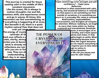 Crystal Healing Journal, 33-Day Mindfulness Guide, Calm Thinking (PDF Download)