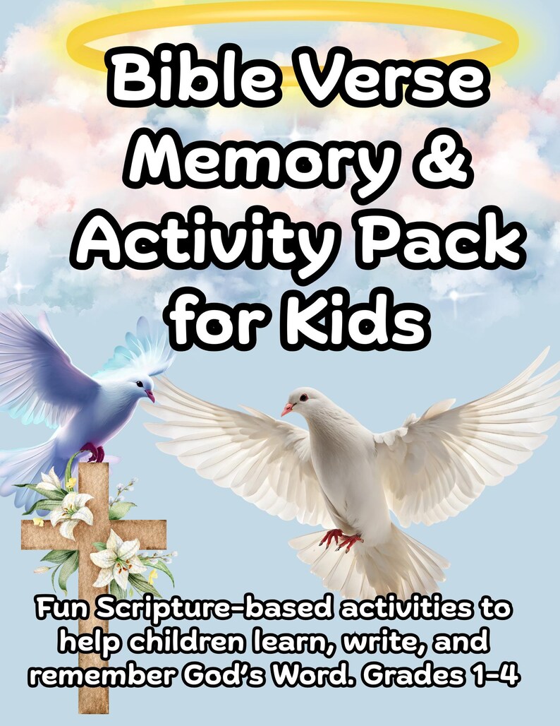 Bible Verse Memory Activity Pack for Kids, Christian Homeschool (PDF ...