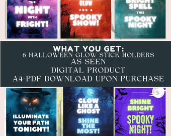 Halloween Glow Stick Holders, Safe Trick or Treat (Digital Product)