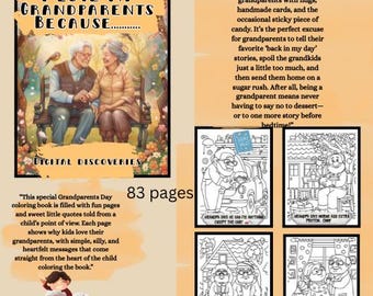 Grandparents Coloring Book: Fun Labeled Pages (Digital Download)