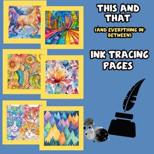 Pages de traçage ceci, cela et tout dans ces pages. Un livre d&#39;activités artistiques relaxant dans lequel vous tracez des motifs magnifiquement colorés. 77 pages.