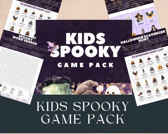 Kids Halloween Spooky Game Pack, Scavenger Hunt (Digital Download)