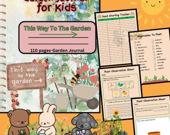 Garden Journal for Kids, STEM Learning, Planting Prompts (62 Pages)