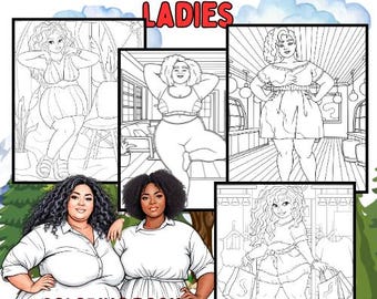 Plus Size Women Coloring Book, Black Girl Magic Art (Digital Download)