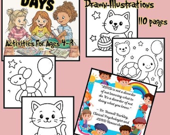 ADHD Activity Book, Ages 4-8, Bold Illustrations (Digital Download)
