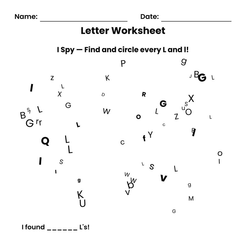 I, Spy A–Z Letter Hunt Printable for Kids Ages 4–7, 46 Fun Alphabet ...