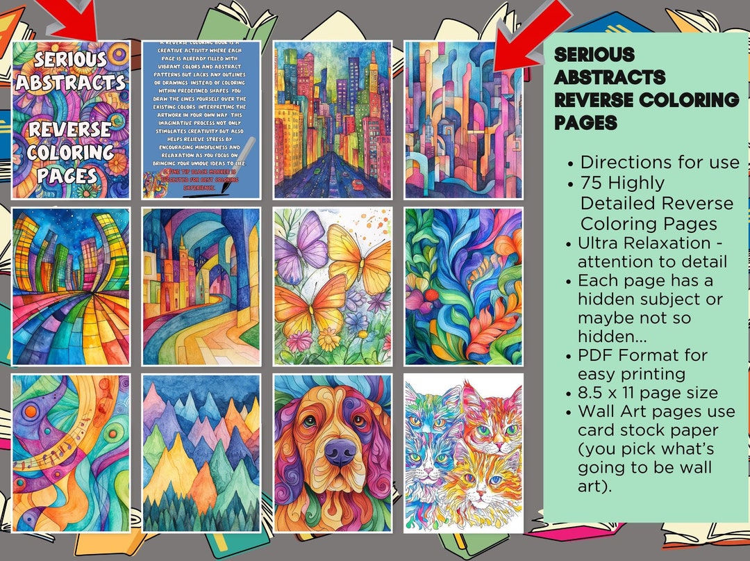 Serious Abstracts Reverse Coloring Pages - Creative Coloring, Wall Art ...