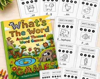 Animal Word Games Activity Book – Phonics, Spelling, Vocabulary Practice (PDF Download)