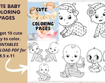 Cute Babies Coloring Pages – PreK-1st Grade, Twins & Triplets (PDF Pattern)