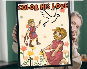 Livro de colorir cristão para crianças, versículos bíblicos (download digital)