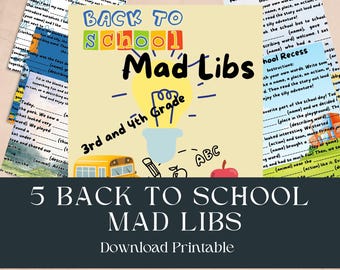 Back to School Mad Libs, 3rd-4th Grade (Download Printable)