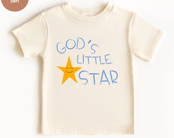 God's Little Star Christian Shirts for Kids, Christian Shirt, Jesus Natural Infant, Toddler Tee #6121