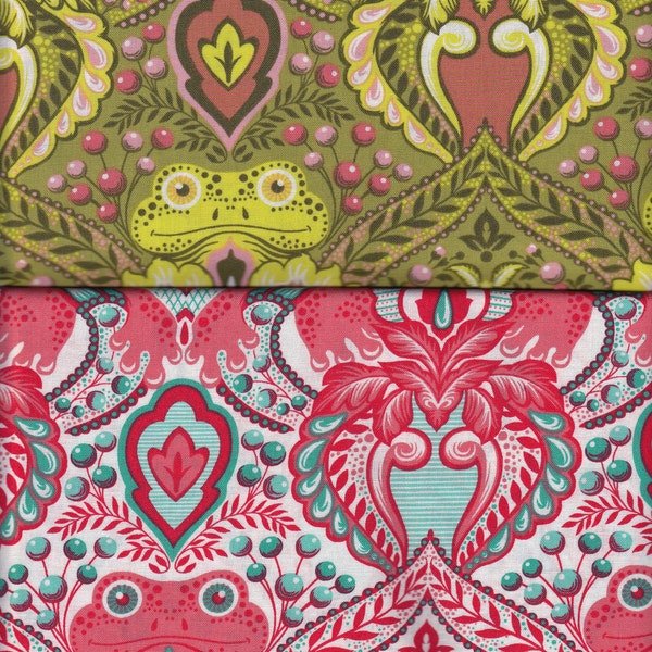 Half yard cuts - Frog Prince duo - Tula Pink Prince Charming quilt fabric