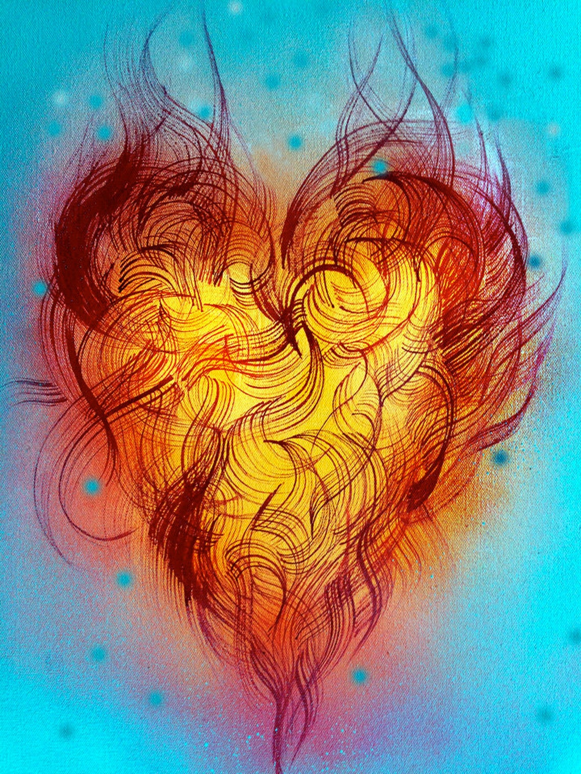 Corazón de luz reproducción digital Etsy