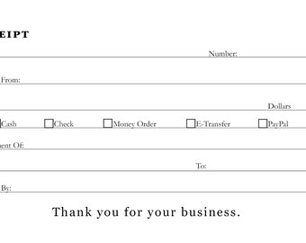 Printable Business Receipt Form Small Business Receipt Sales Receipt Printable Business Receipt Form Small Business Receipt Sales Receipt
