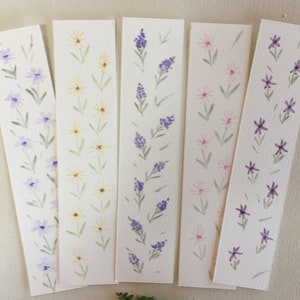 Set of 3 Hand Painted original watercolor floral bookmarks, gift for book lover, watercolor florals, watercolor bookmarks, original gift