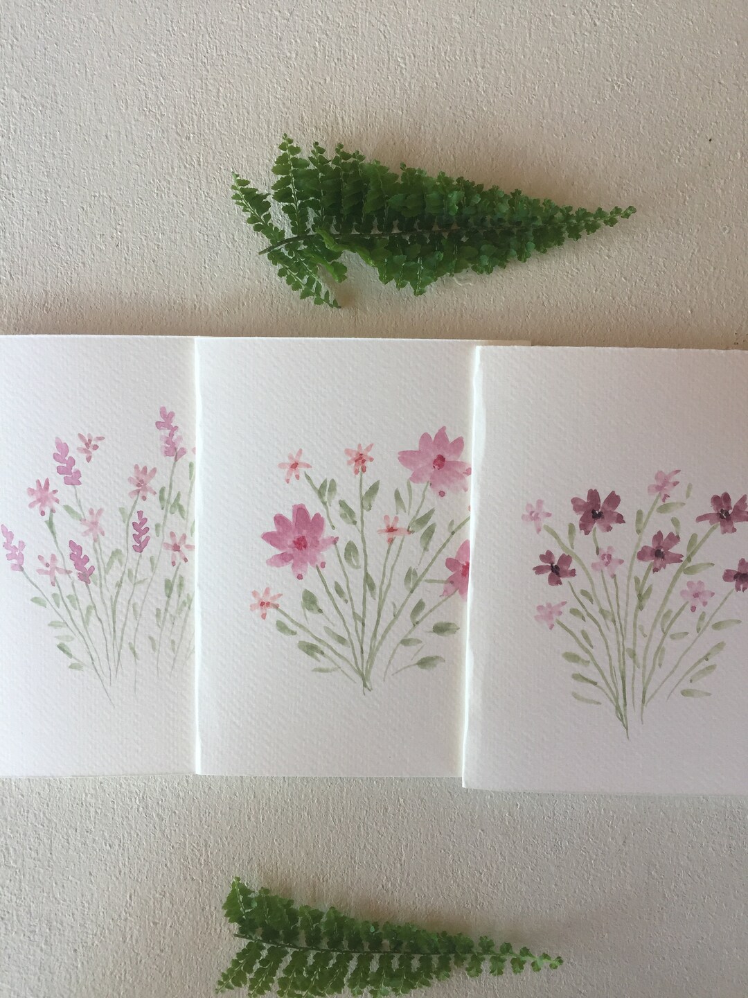 Hand Painted Floral Watercolor Card Set - Blank Greeting Cards, Mother ...