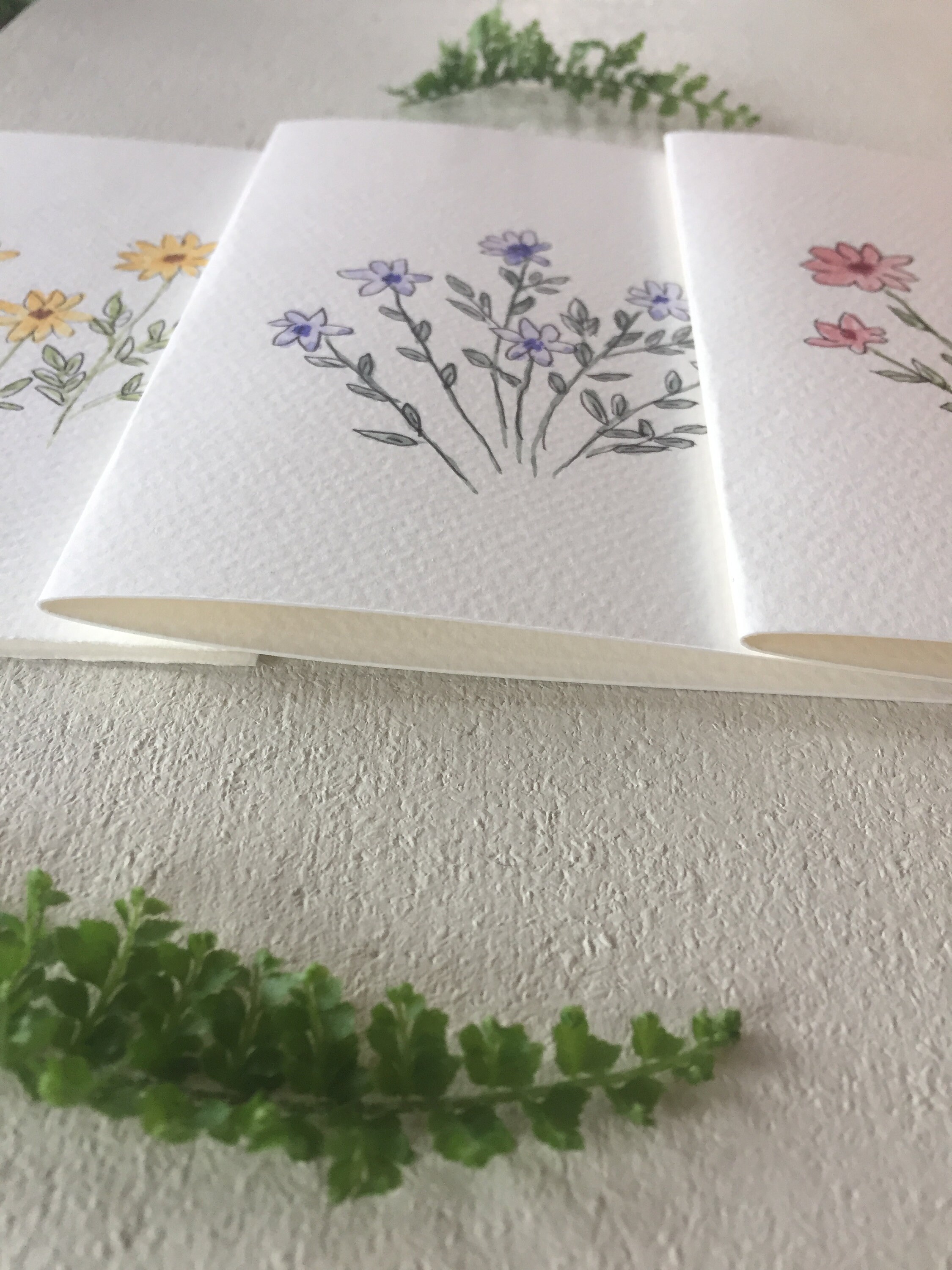 Hand Painted Floral Watercolor Card Set: Blank Greeting Cards With ...