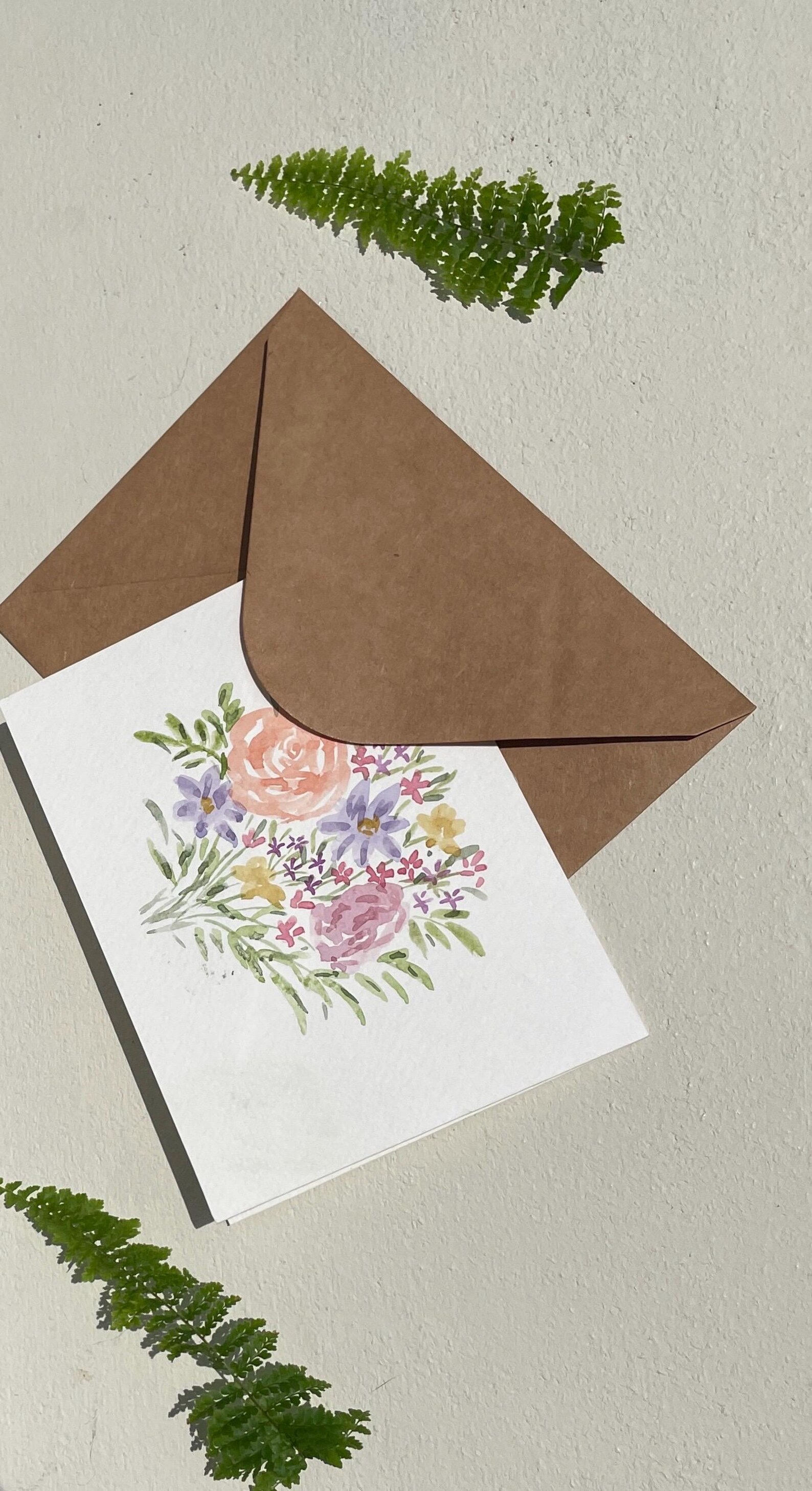 Blank Thank You Floral Watercolor Greeting Card - Gift for Mom ...